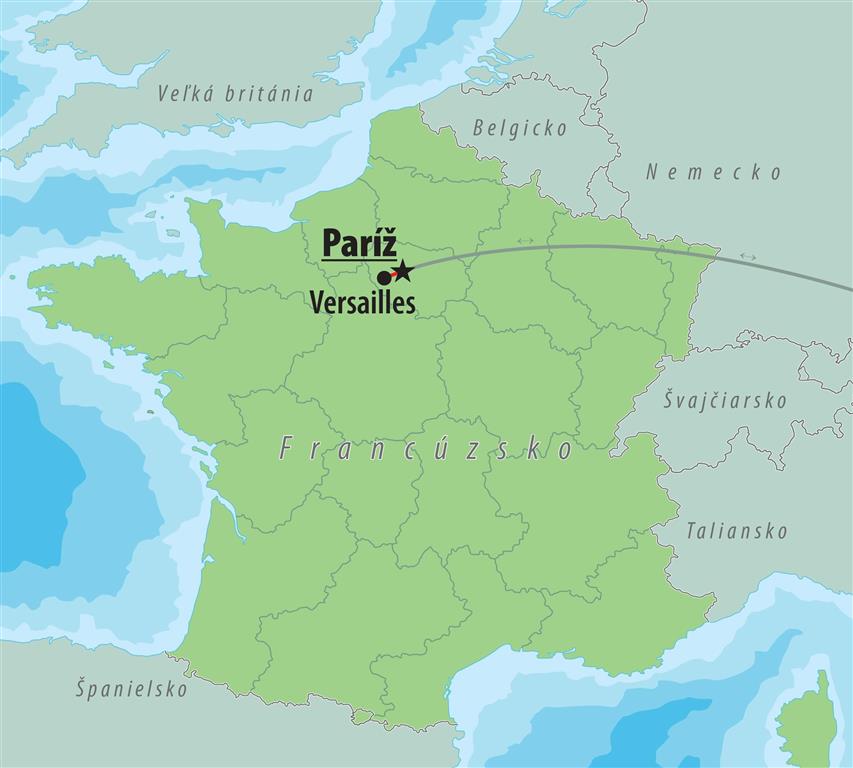 CK Turancar, autobusový poznávací zájazd, Paríž - perla na Seine, mapa