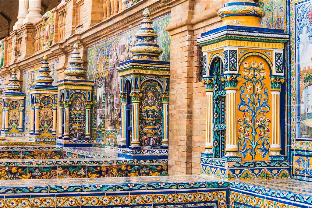 CK Turancar, Letecký poznávací zájazd, Španielsko, Andalúzia s pobytom pri mori, Sevilla, Plaza de Espana famous decoration